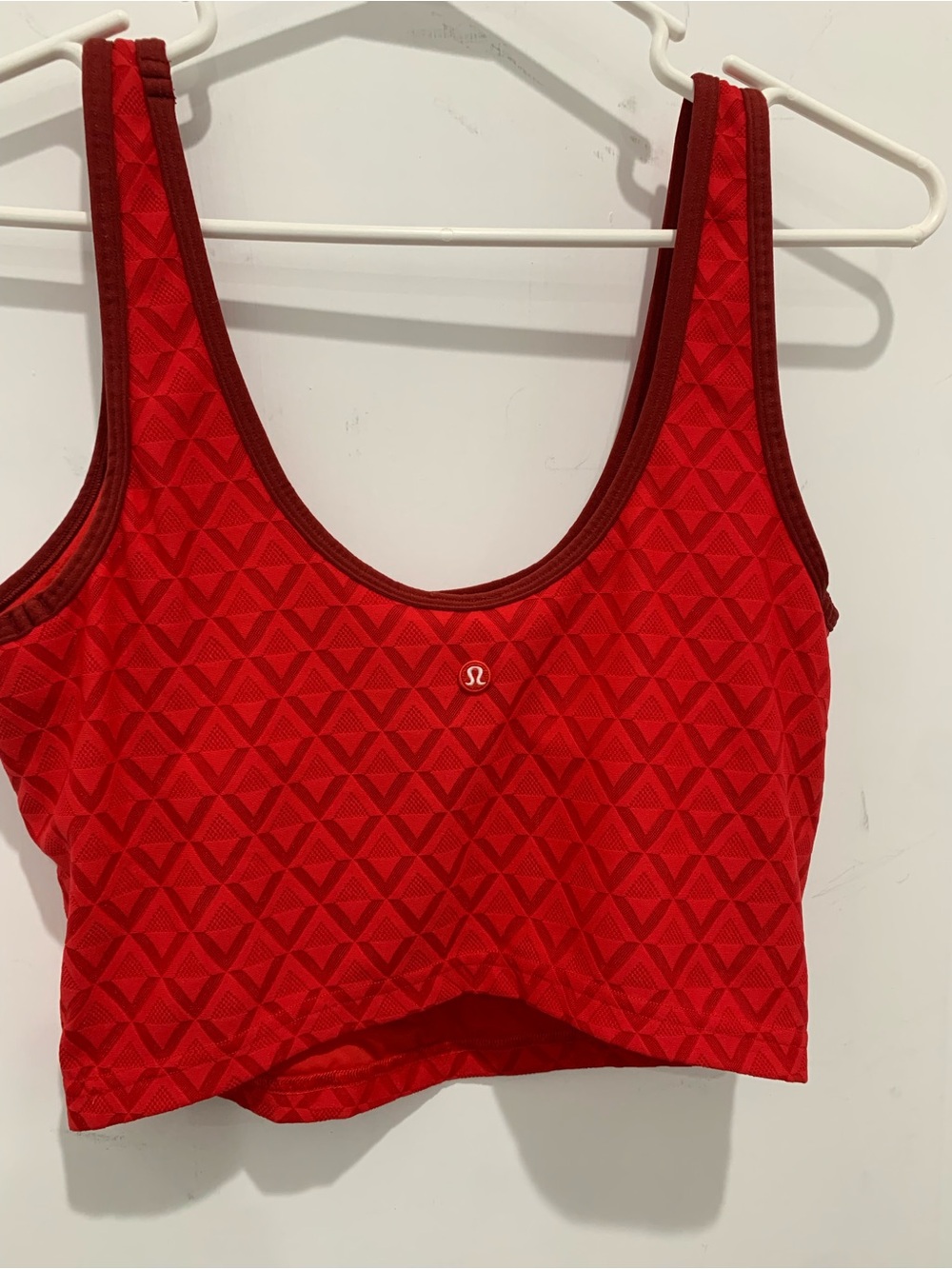 lululemon athletica Red Geometric Scoop Sports Bra